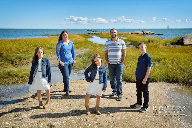 Family portrait at Chaffinch Island by Ed & Lori Rogers of Rogers Photography in Guilford, CT