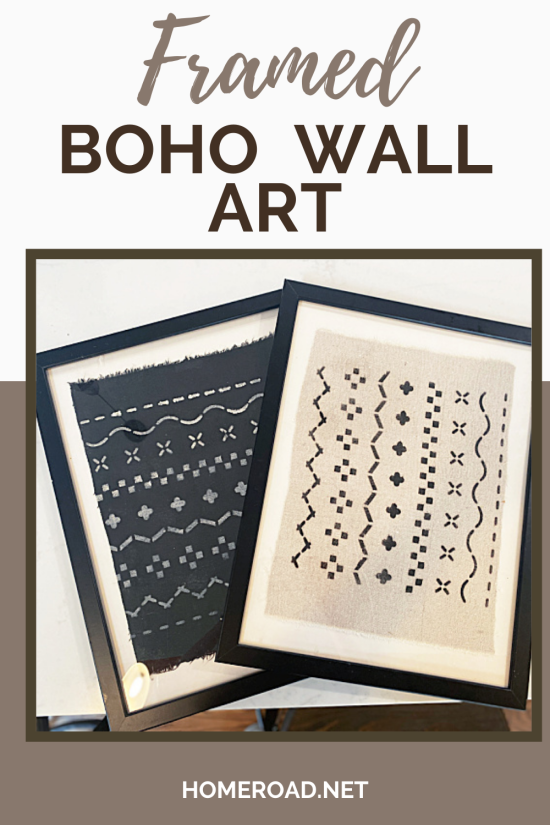 framed boho art with overlay
