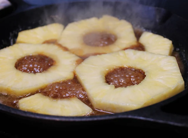 Pineapple cooking in Caramel Sauce