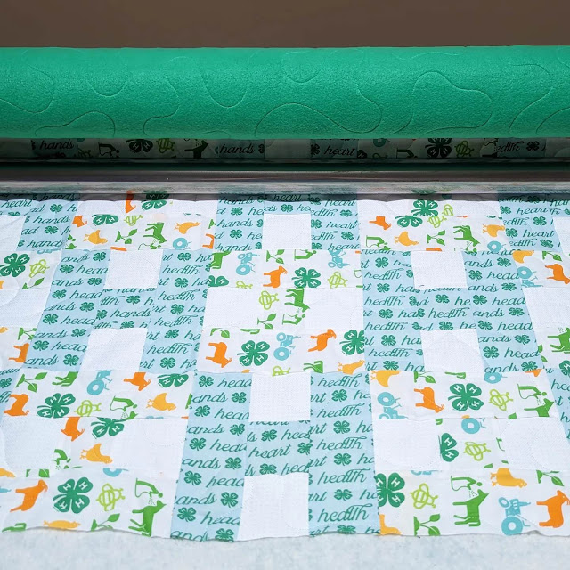 Quilting on a longarm machine