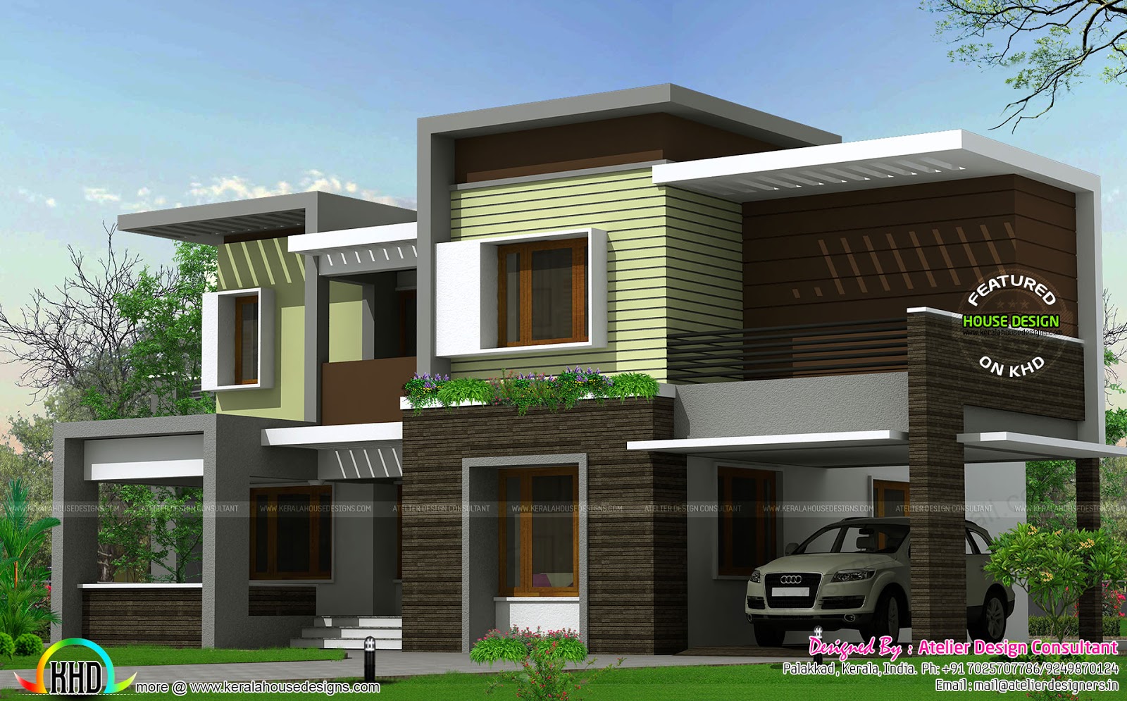 Modern box  type  house  2425 sq ft Kerala home  design  and 