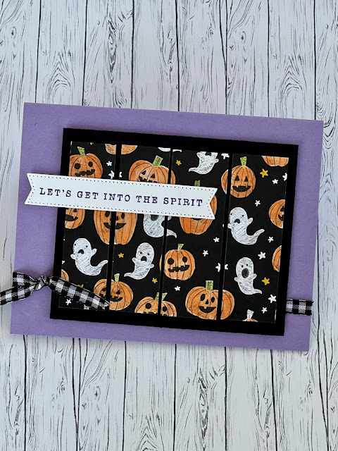 Halloween card idea usign Designer Series paper and sentiment from the Vintage Christmas Set