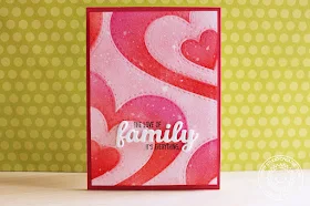 Sunny Studio Stamps: Friends & Family Colored Heart Background Card by Eloise Blue