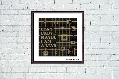 Easy baby, maybe I am a liar funny romantic cross stitch pattern
