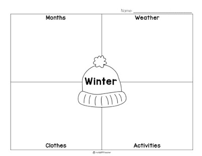 Graphic organizers for winter, spring, summer, and fall