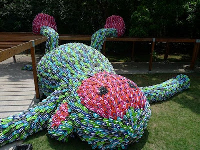 A Sculpture (Fat Monkey) made from flip flops Seen On  www.coolpicturegallery.us