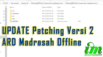  Selang satu hari saja pihak ARD Madrasah sentra gerak cepat dengan mendengar keluhan UPDATE Patching Versi 2 ARD Madrasah Offline 