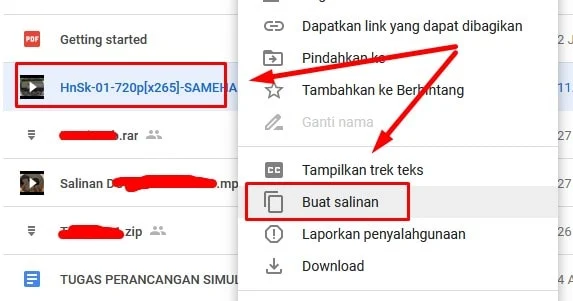 Membuat Salinan File di Google Drive