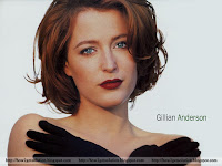 gillian anderson, none nude beautiful image of gillian in black gloves