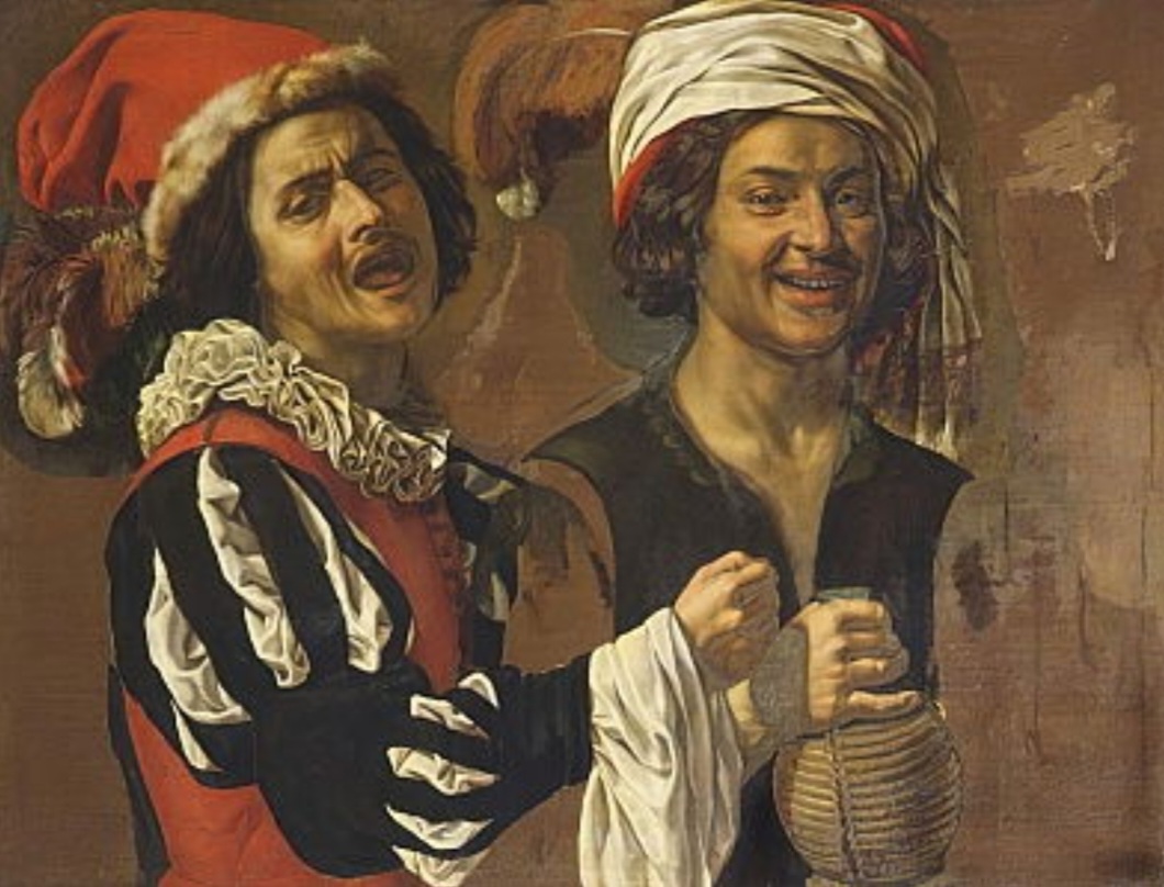 Caravaggio, "Un cantante y un bebedor"