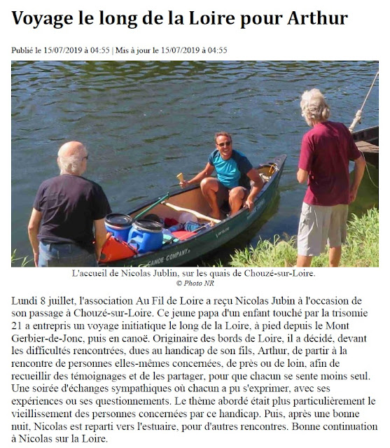  Nicolas Jubin sur la Loire pour la Trisomie 21