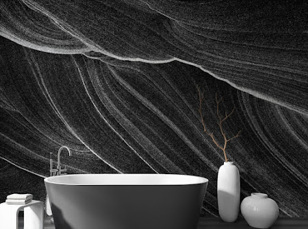 Black and White Wavy Marble Wallpaper Murals