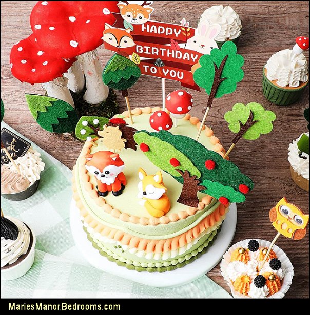 Woodland Theme Cake Toppers Woodland Animal Cake Toppers Woodland Creatures Cupcake Picks