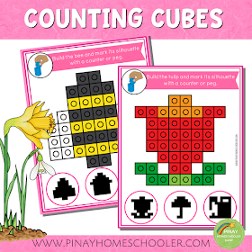 SPRING THEMED COUNTING CUBES