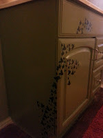 stenciled cabinet