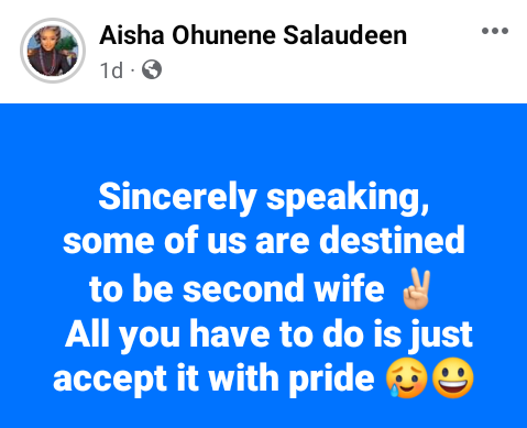 To be honest, a few of us are meant to be second, third, or fourth spouses. - A Nigerian lady remarks