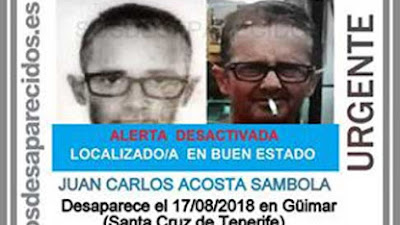 Localizado buen estado hombre desaparecido en Güímar