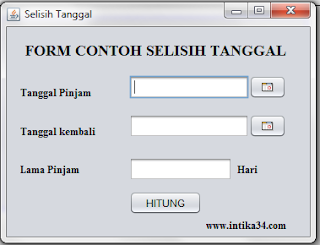 tutorial netbeans, selisih tanggal netbeans, jdcalendar