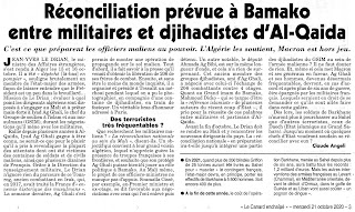 Canard Enchaîné : Réconciliation prévue à Bamako entre militaires et djihadistes d'Al-Qaeda