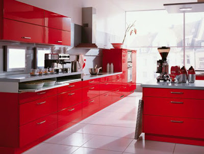 Modern Red Kitchen