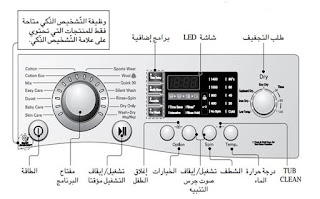 شرح لوحه التحكم بغسالة ال جي بالمجفف