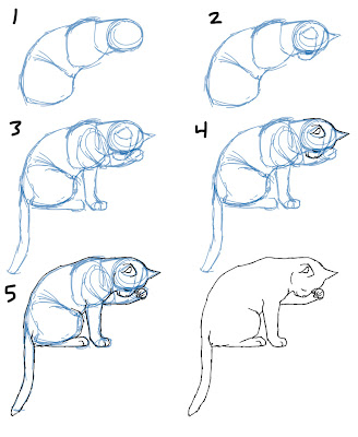 How to Draw a Cat Sitting