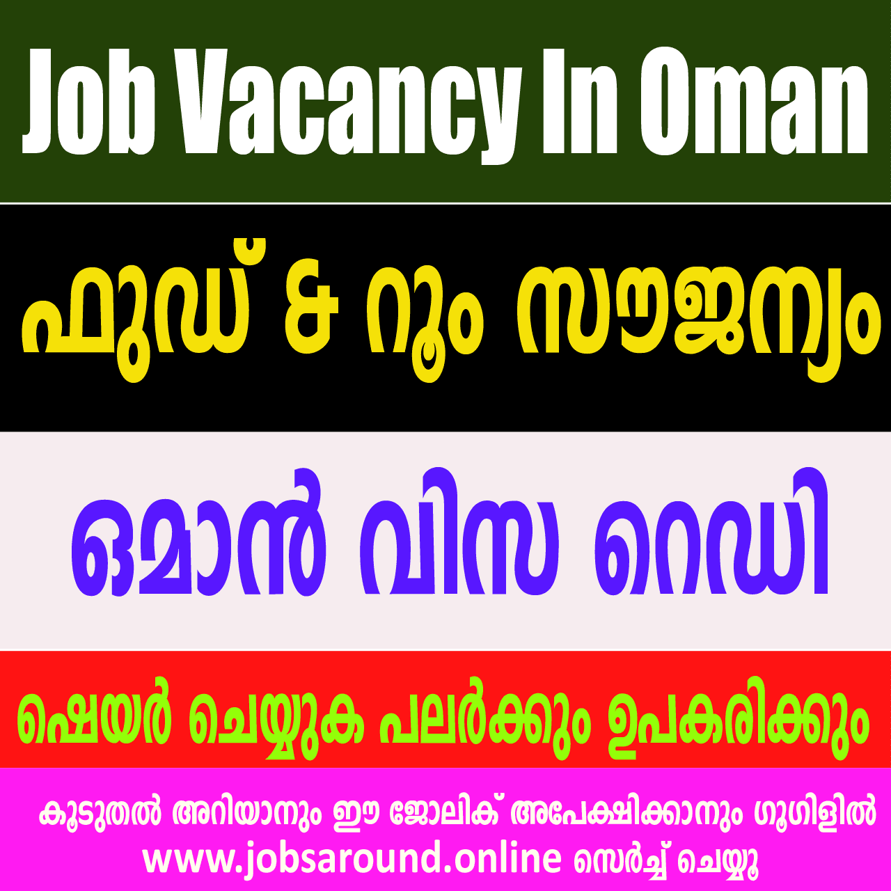 Latest Job Vacancy In Oman With Free Visa 2021