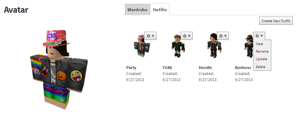 Ancient Roblox News Outfits - the outfit feature can be found in the character tab