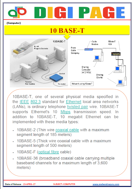   DP | 10 BASE-T | 13 - APR - 17 | IMPORTANT FOR SBI PO