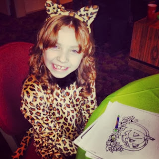 Salem Green kid wearing Cheetah costume