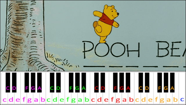 Winnie the Pooh Theme Song Piano / Keyboard Easy Letter Notes for Beginners