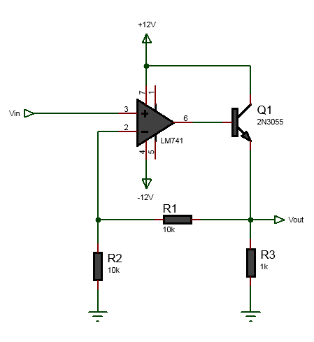 op-amp current booster circuit diagram