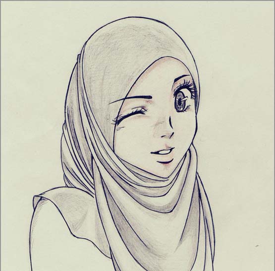  Lukisan  tentang kecantikan seorang wanita muslimah