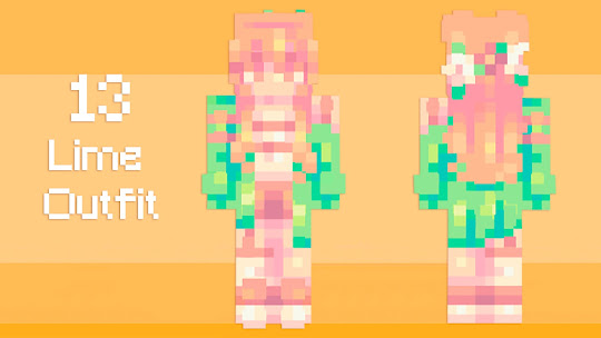 minecraft skins lime outfit girl