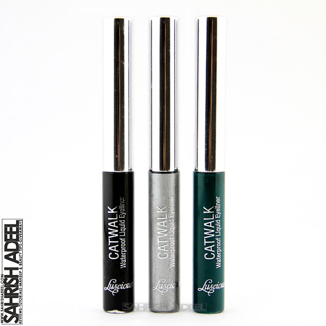 Catwalk Liquid Eye Liners in 'Black, Metallic Silver & Green' by Luscious Cosmetics