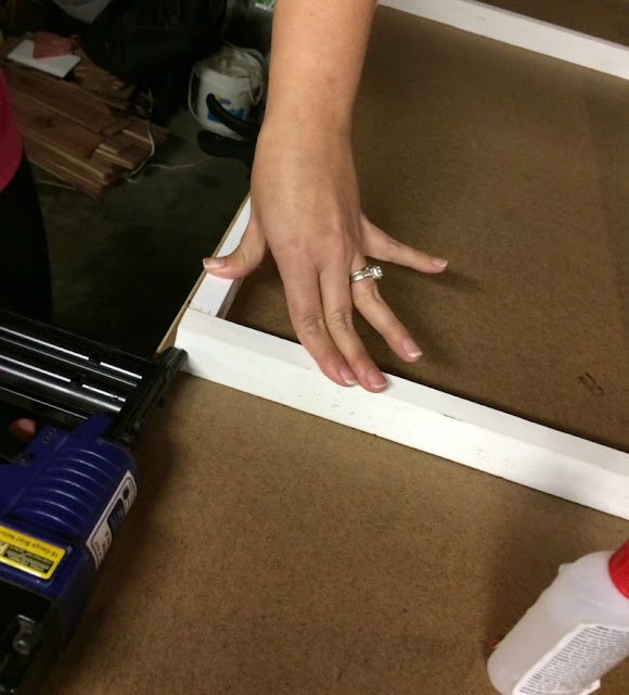 We used a large plastic tray and scrap wood to make a drying tray for our shoes and boots.