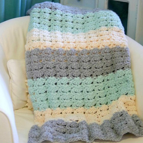 Easy Crochet Shell Stitch Blanket Pattern
