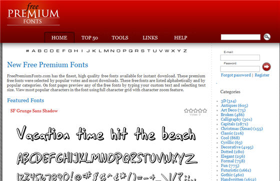 Free font