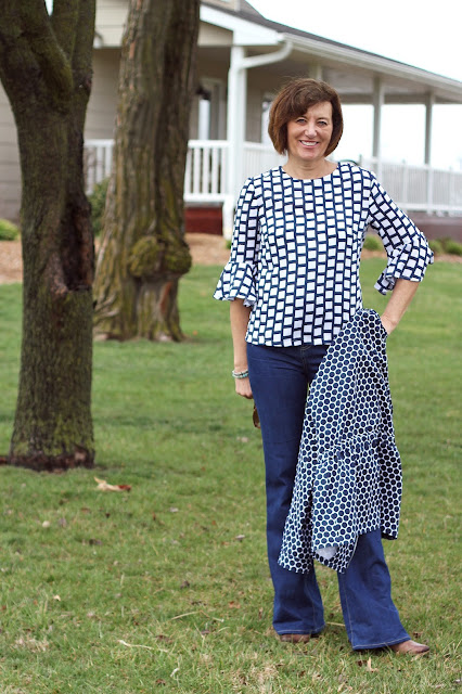 Style Maker Fabrics Spring 2017 tour - rayon challis blouse in McCall's 7542 and Polka Dot Twill  Lone Tree Jacket