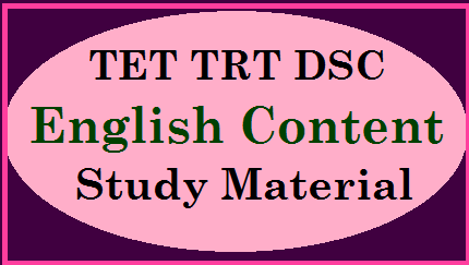 TET TRT DSC English Content study material Download