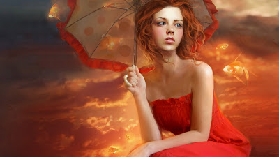 Pretty Girl with umbrella HQ Desktop Wallpapers