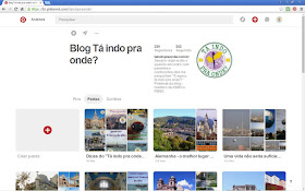 Pinterest do blog Tá indo pra onde?