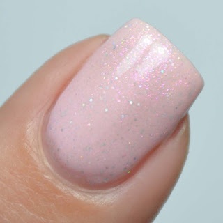 pale pink holo nail polish