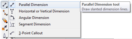 Mengenal bagian CorelDRAW - Parallel Dimension Tool