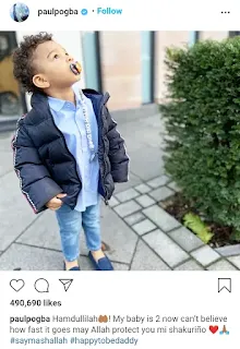 Paul Pogba shares adorable birthday message for his son on Instagram
