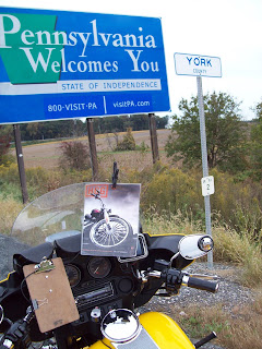 John Hardison gathering points on his Harley