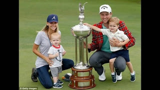 Chris Kirk With His Wife And Three Children