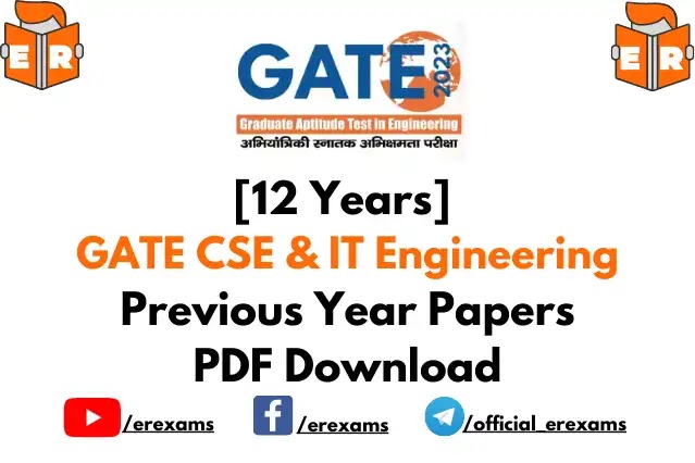 GATE Computer Science Previous Year Question Papers PDF Download