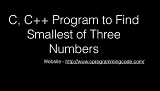 Program to Find Smallest of three Numbers