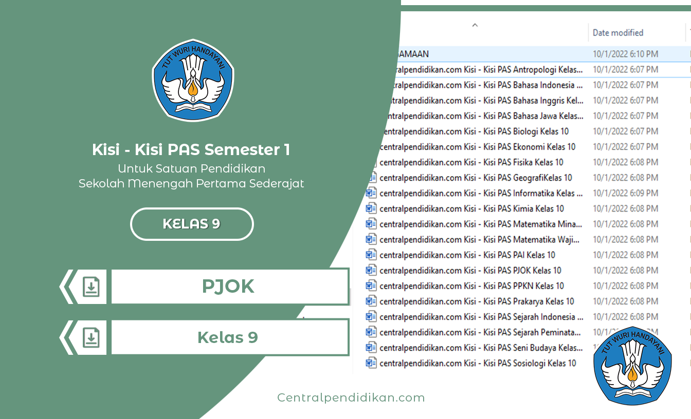 Kisi Kisi PAS PJOK SMP Kelas 9 TP. 2022/2023 Semester 1
